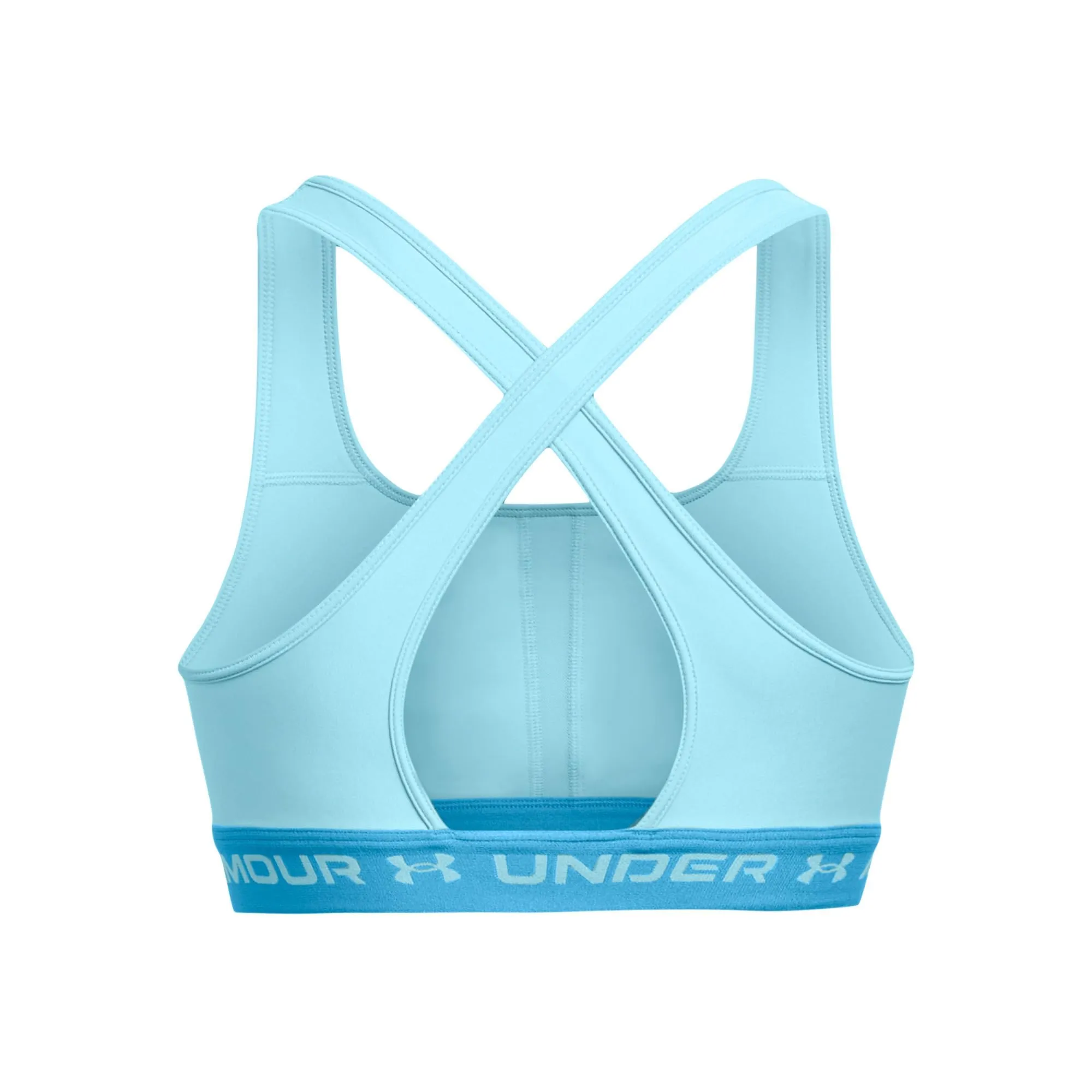 Under Armour Reggiseno Sportivo Donna Crossback Mid Impact, Celeste/Capri/Celeste, XS - immagine 3