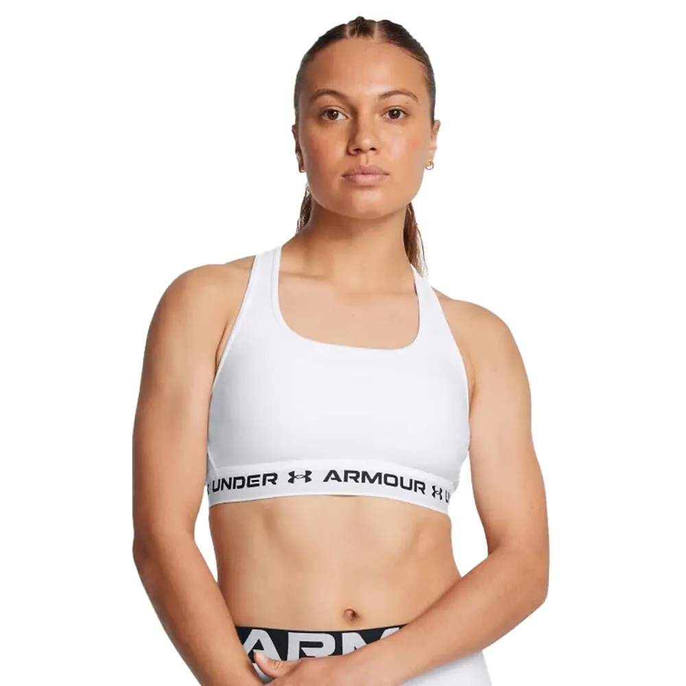Under Armour Reggiseno Donna Incrociato a Sostegno Medio, Bianco, L - immagine 1
