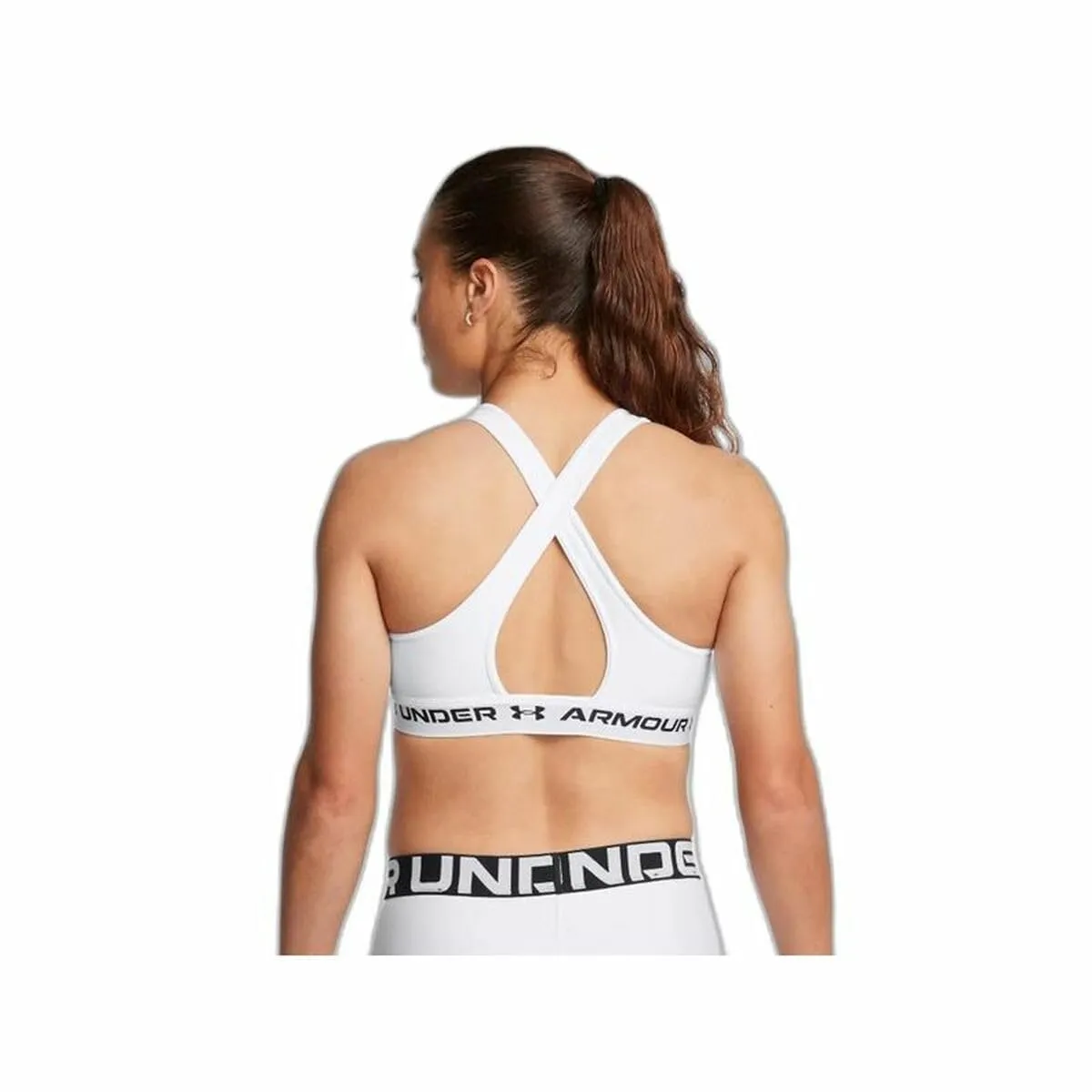 Under Armour Reggiseno Donna Incrociato a Sostegno Medio, Bianco, L - immagine 2