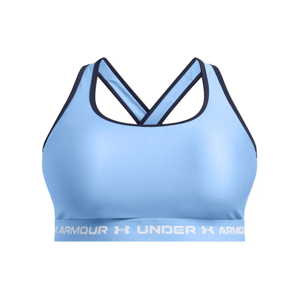 Under Armour Reggiseno sportivo da donna Crossback Mid Impact, Blu Horizon / Midnight Navy / Bianco, XS - immagine 1