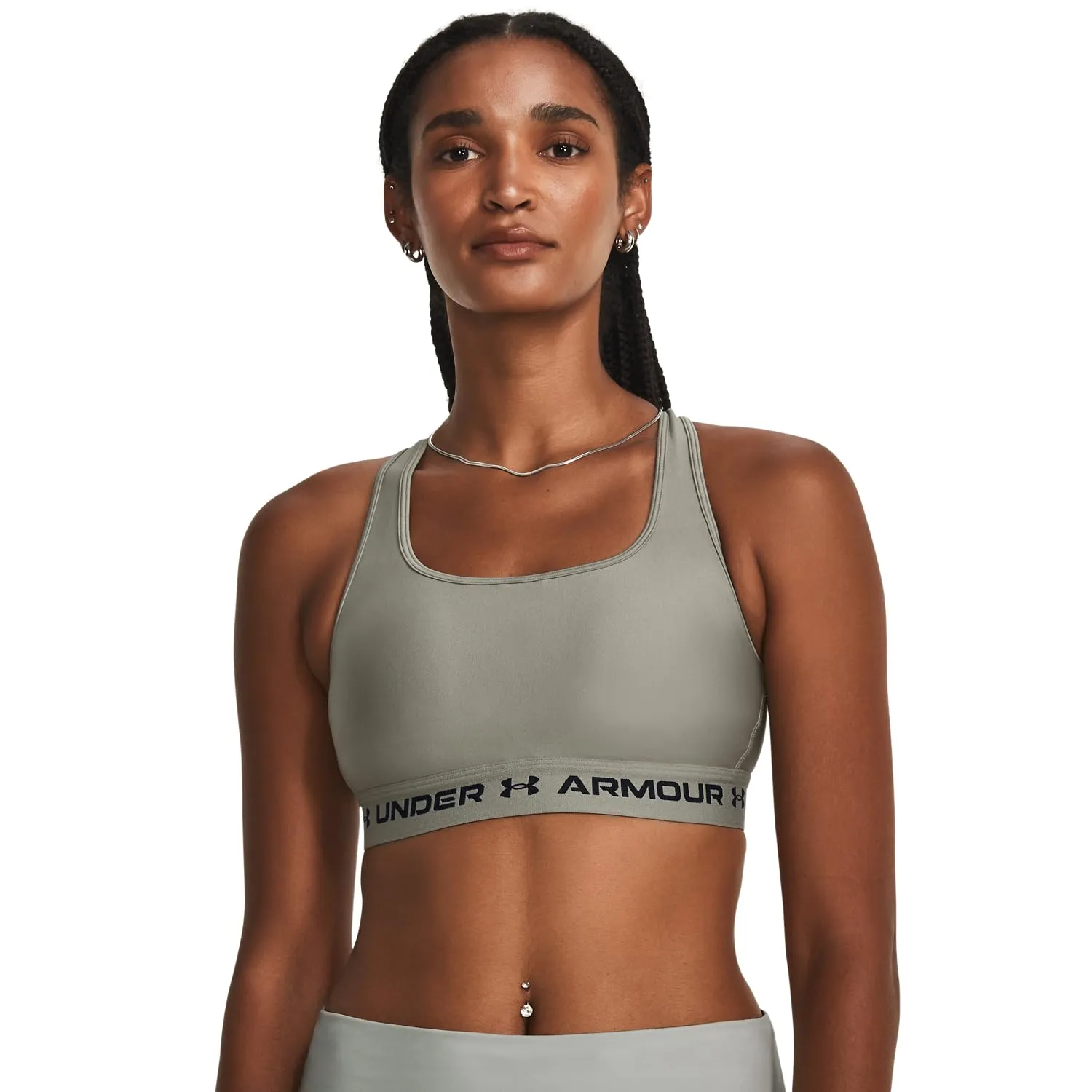 Under Armour Reggiseno Sportivo Donna Medio Impatto a Incrocio sul Retro Verde 1361034-304 - immagine 1