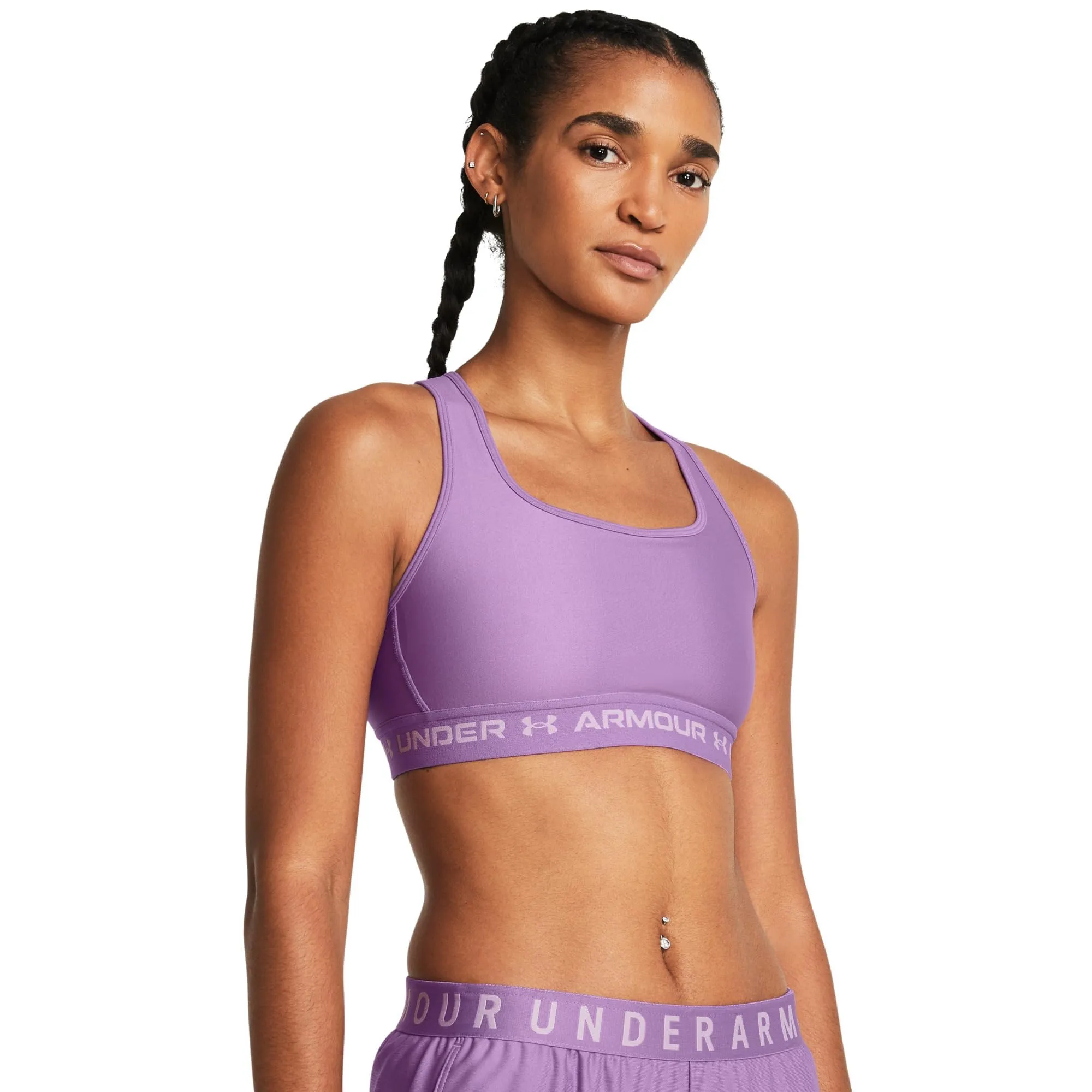Under Armour Crossback Mid Impact Sport-BH Reggiseno Sportivo, Provence Lila, XL Donna - immagine 1