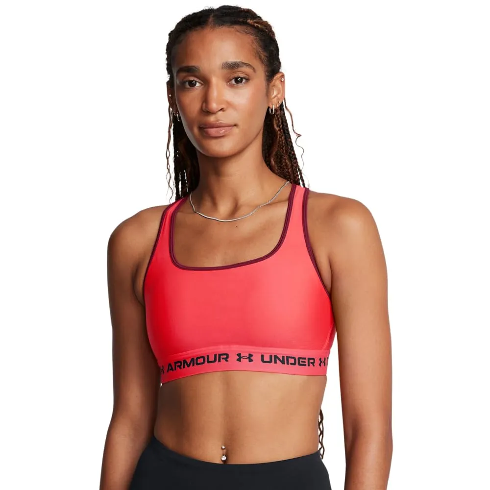 Under Armour Reggiseno sportivo da donna Crossback Mid Impact, Racer rosso/cardinale/nero, XXL - immagine 1