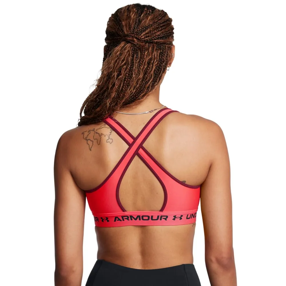 Under Armour Reggiseno sportivo da donna Crossback Mid Impact, Racer rosso/cardinale/nero, XXL - immagine 2