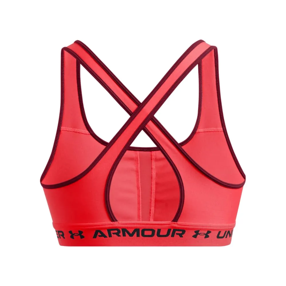 Under Armour Reggiseno sportivo da donna Crossback Mid Impact, Racer rosso/cardinale/nero, XXL - immagine 4