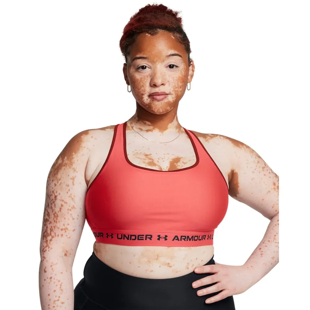 Under Armour Reggiseno sportivo da donna Crossback Mid Impact, Racer rosso/cardinale/nero, XXL - immagine 5