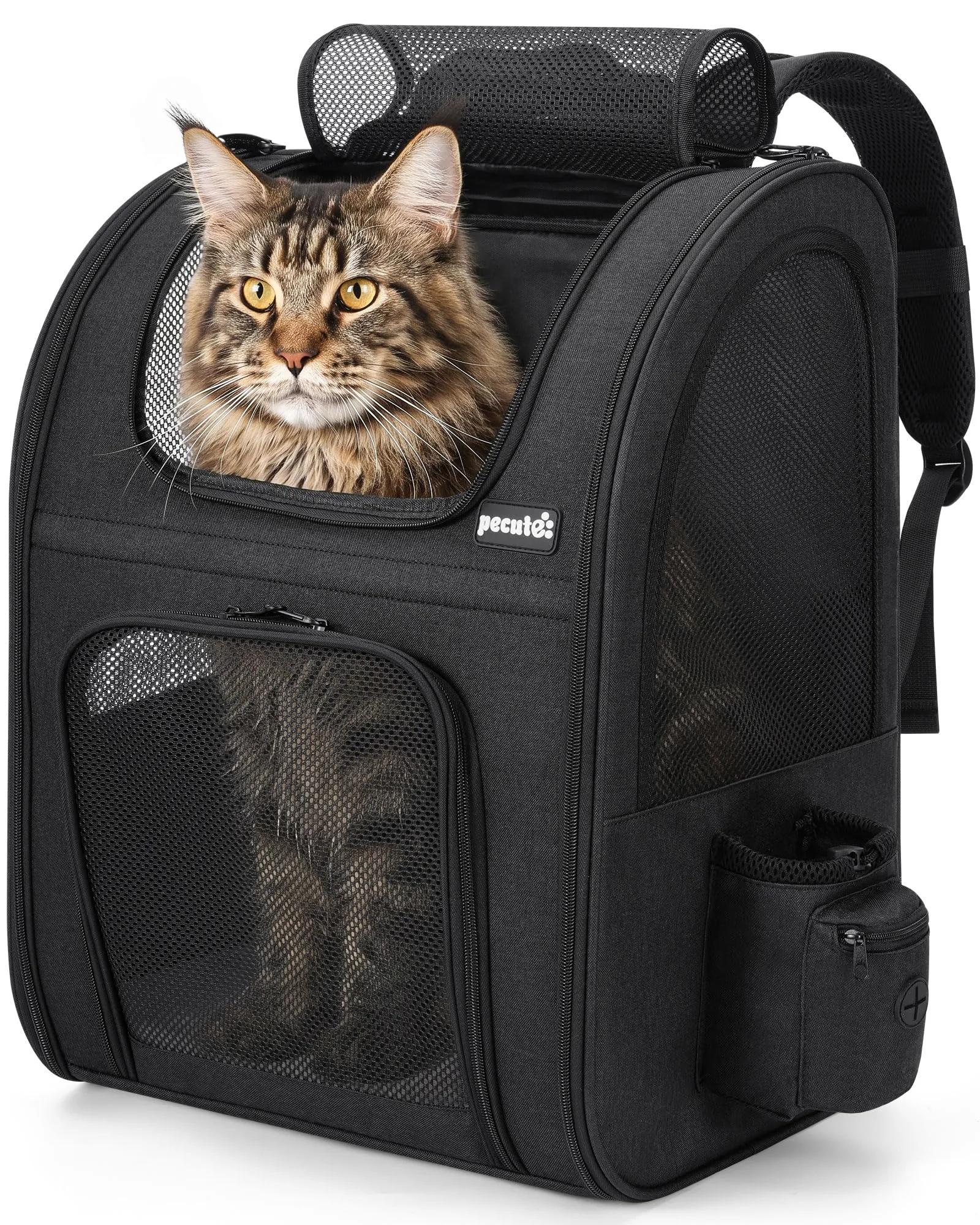 Pecute Zaino Trasportino per Cani e Gatti, XL, Nero - immagine 1