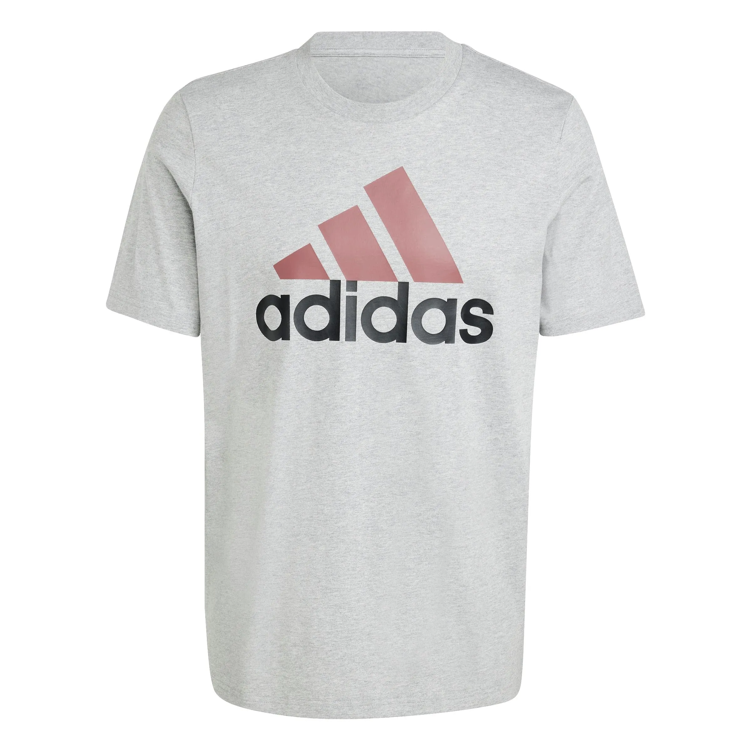 adidas Essentials Single Jersey T-shirt, Grigio medio erica/Cremisi preamato/Nero, XS - immagine 1