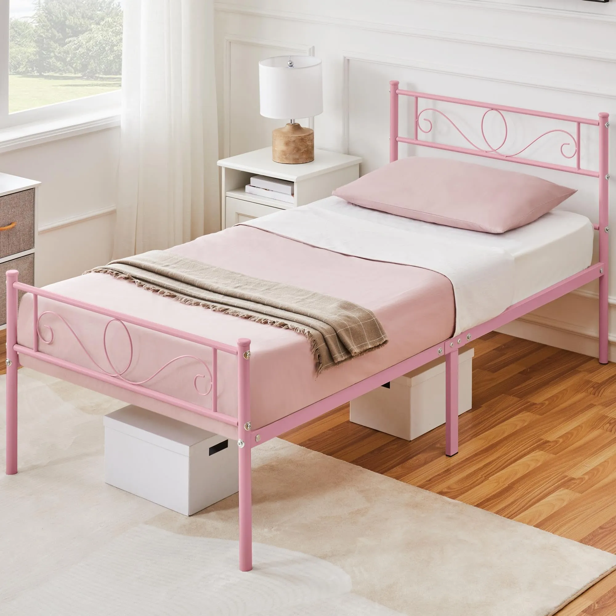 Yaheetech Struttura Letto Singolo in Ferro 90 x 190 cm - immagine 4