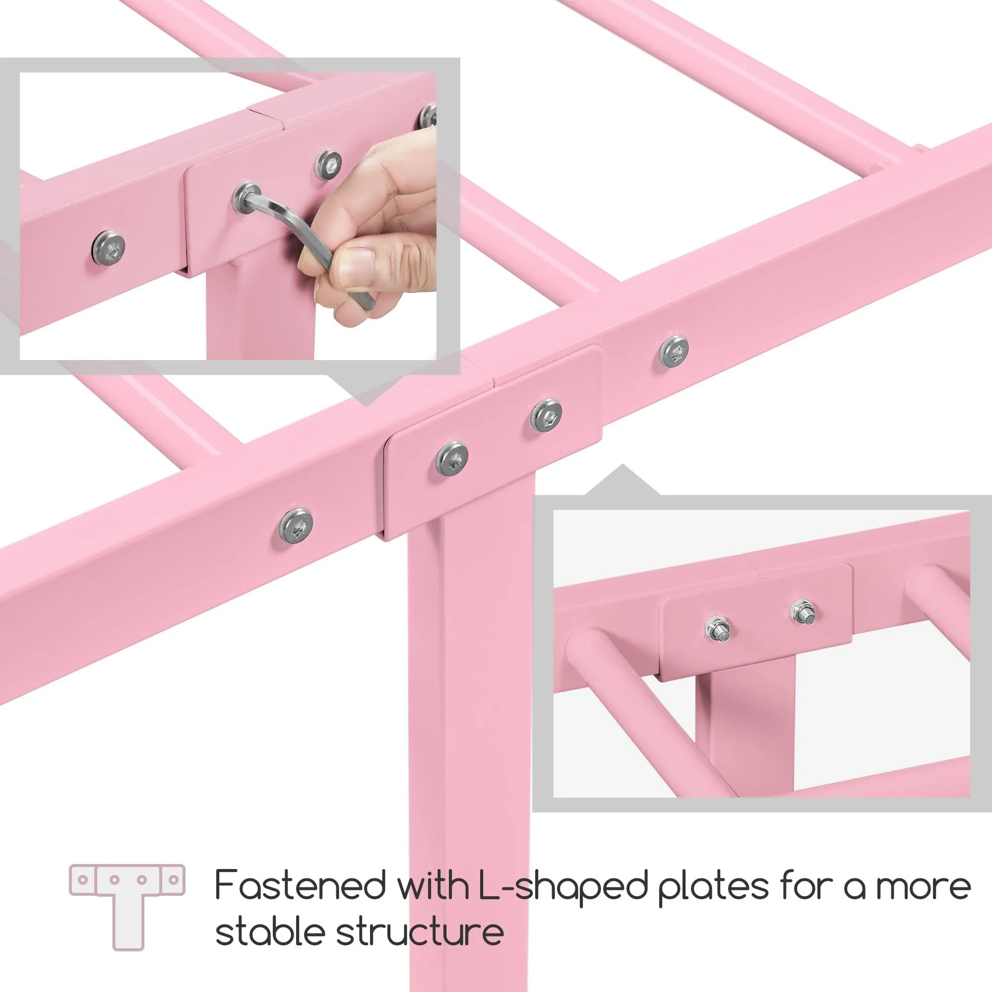 Yaheetech Struttura Letto Singolo in Ferro 90 x 190 cm - immagine 8