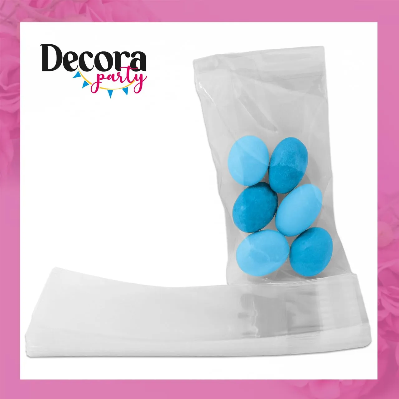 DecoraParty 100 Bustine Trasparenti in Cellophane con Chiusura Adesiva per Confetti e Alimentari, 6 x 10 cm - immagine 3