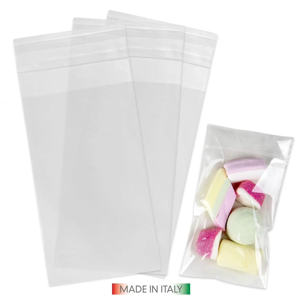 DecoraParty 100 Bustine Trasparenti in Cellophane con Chiusura Adesiva per Confetti e Alimentari, 6 x 10 cm - immagine 6
