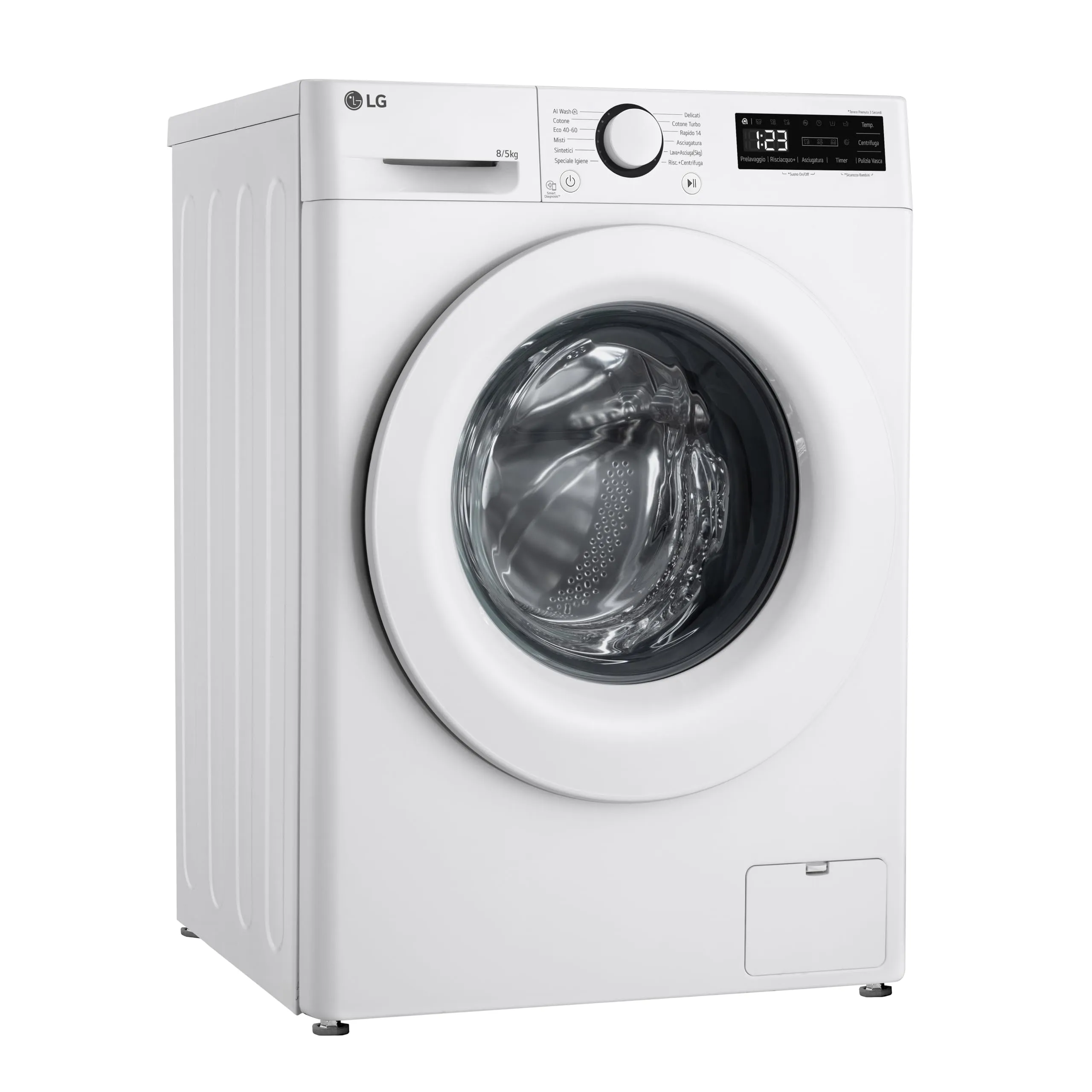 LG AI DD D2R3S08AIDD Lavasciuga Slim 8/5kg Serie R3 Classe A-10%/E, 1200 giri, Eco Hybrid, Allergy Care, Direct Drive, Bianca - immagine 10
