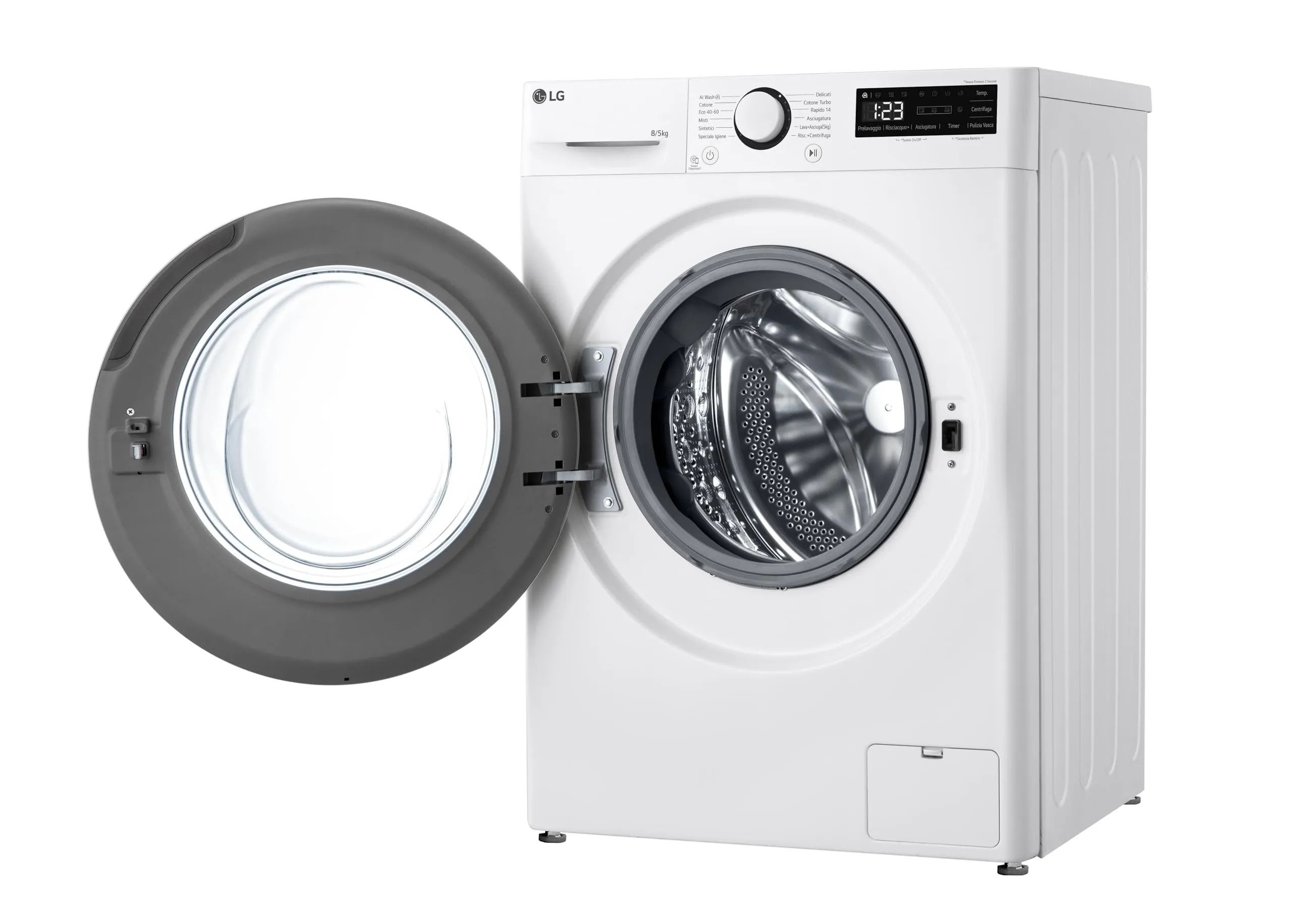 LG AI DD D2R3S08AIDD Lavasciuga Slim 8/5kg Serie R3 Classe A-10%/E, 1200 giri, Eco Hybrid, Allergy Care, Direct Drive, Bianca - immagine 11