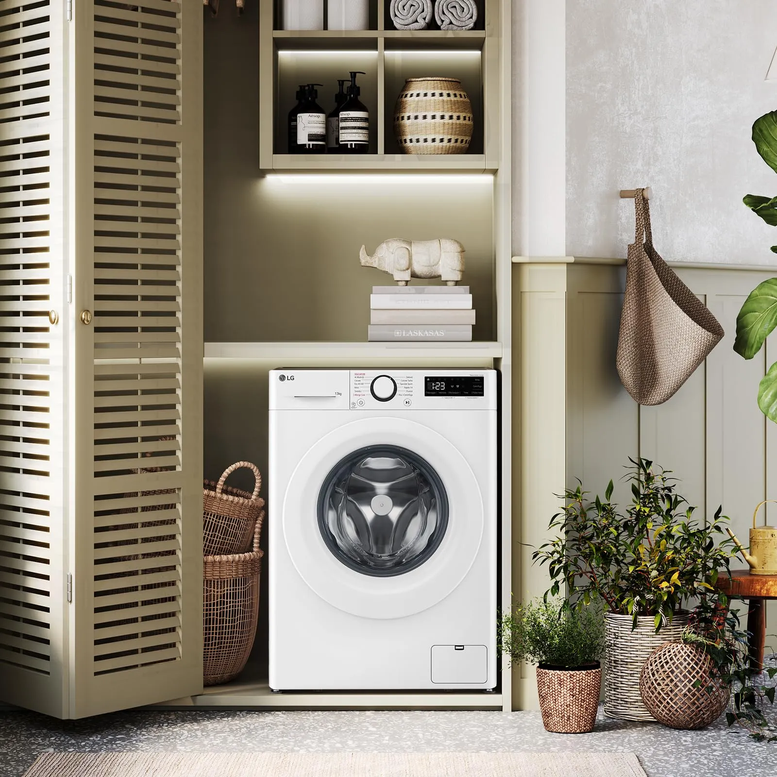 LG AI DD D2R3S08AIDD Lavasciuga Slim 8/5kg Serie R3 Classe A-10%/E, 1200 giri, Eco Hybrid, Allergy Care, Direct Drive, Bianca - immagine 14