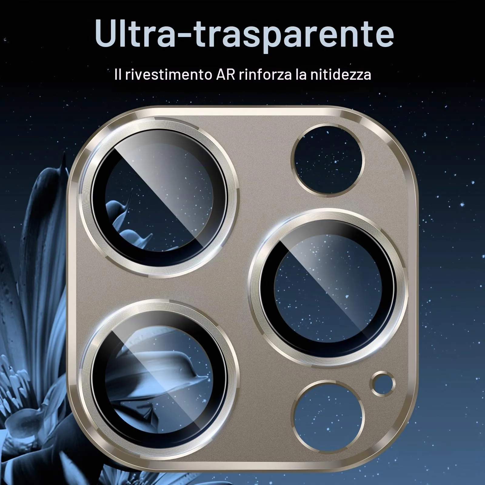 JETech Pellicola Protezione Fotocamera per iPhone 15 Pro / 15 Pro Max, Titanio Naturale - immagine 6