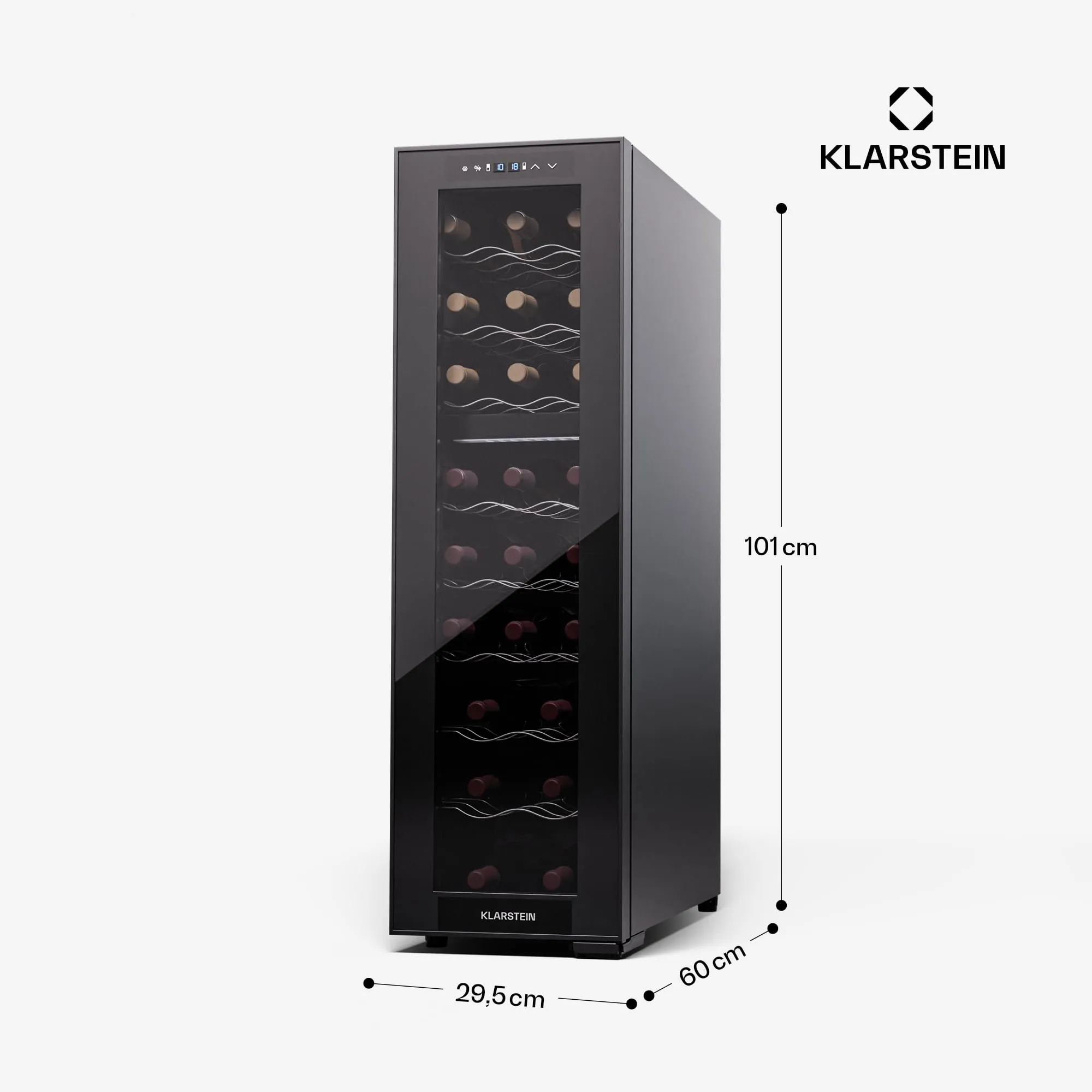 Klarstein Shiraz Cantinetta Vino Nero, 24 Bottiglie, Doppia Temperatura, 5–18 °C, Telaio Inox, Slim - immagine 7