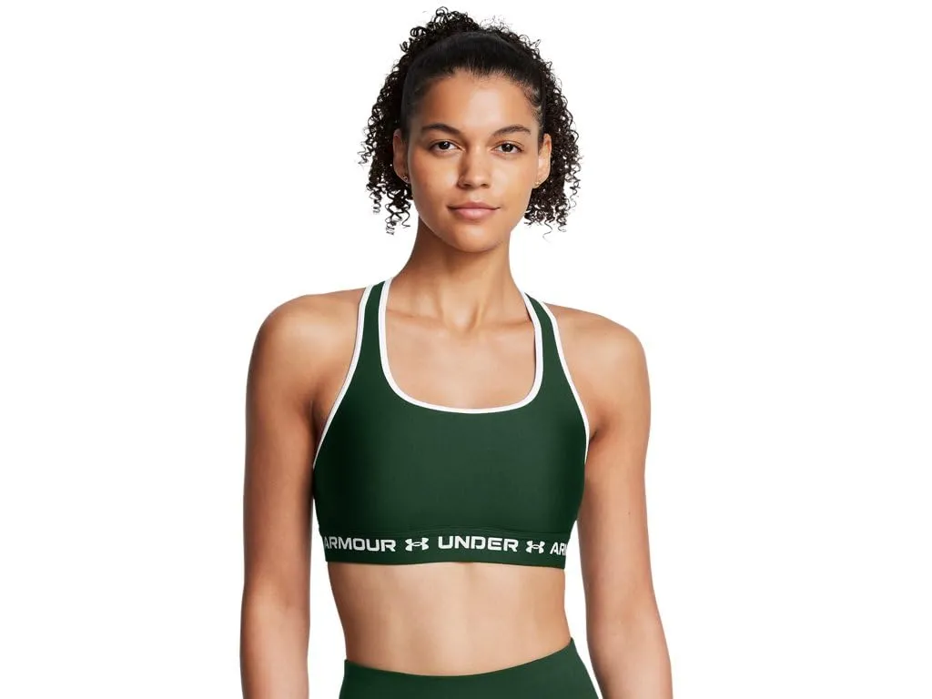 Under Armour Women's Crossback Mid Impact Sports Bra - Forest Green/White, XXL - immagine 1