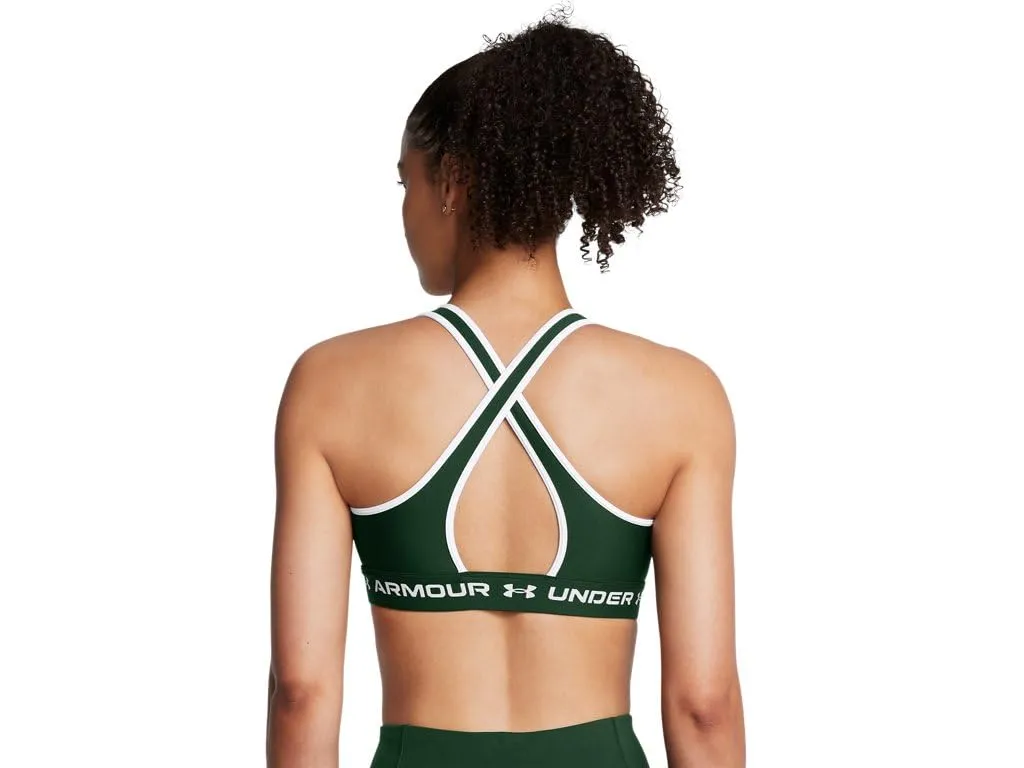 Under Armour Women's Crossback Mid Impact Sports Bra - Forest Green/White, XXL - immagine 2