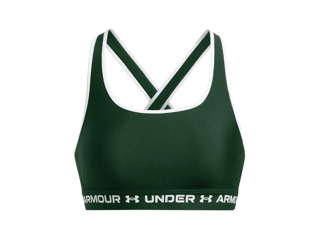 Under Armour Women's Crossback Mid Impact Sports Bra - Forest Green/White, XXL - immagine 3