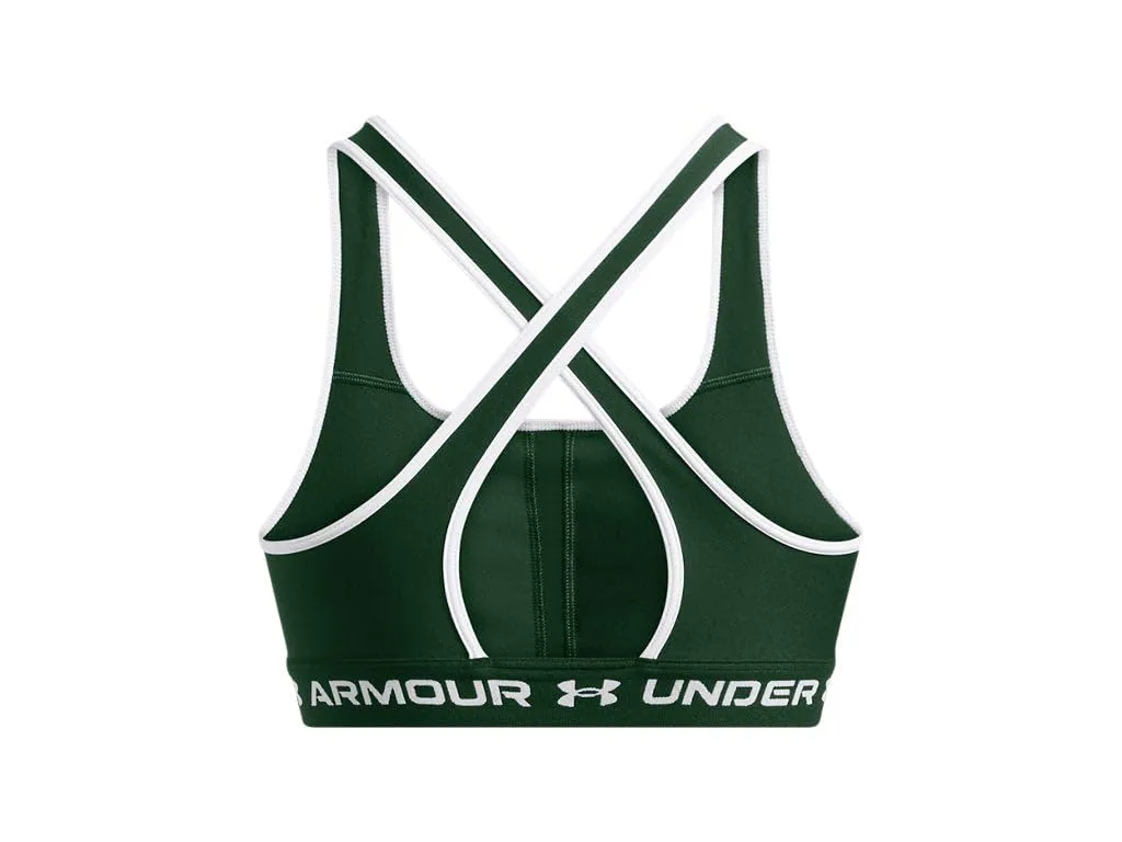 Under Armour Women's Crossback Mid Impact Sports Bra - Forest Green/White, XXL - immagine 4