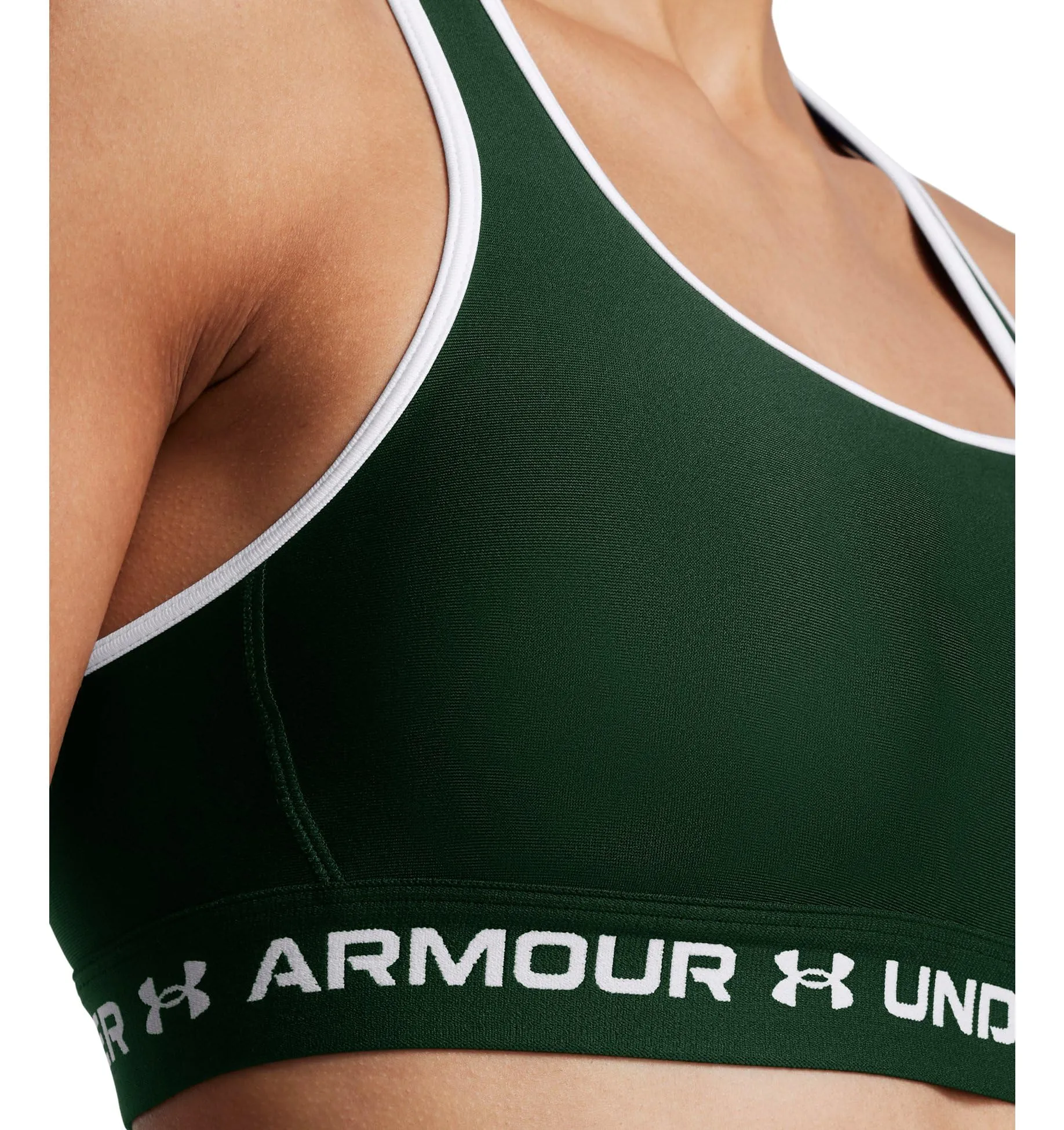 Under Armour Women's Crossback Mid Impact Sports Bra - Forest Green/White, XXL - immagine 9