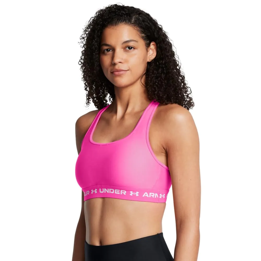 Under Armour Reggiseno Sportivo Donna Crossback Mid Impact, Rosa Ribelle, XS - immagine 1
