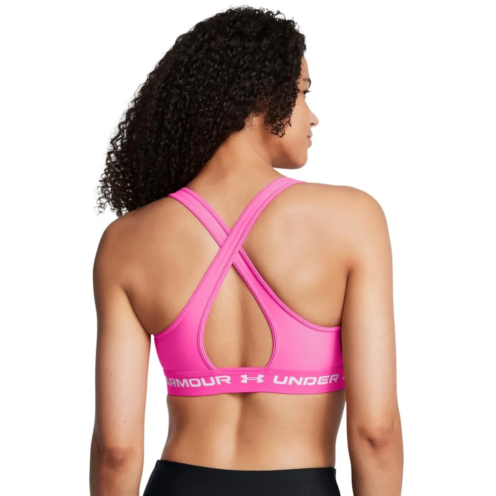 Under Armour Reggiseno Sportivo Donna Crossback Mid Impact, Rosa Ribelle, XS - immagine 2