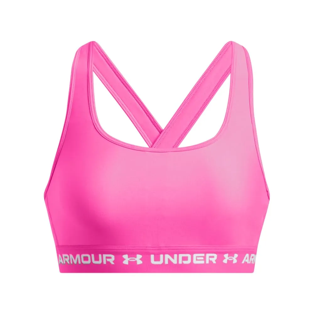 Under Armour Reggiseno Sportivo Donna Crossback Mid Impact, Rosa Ribelle, XS - immagine 3