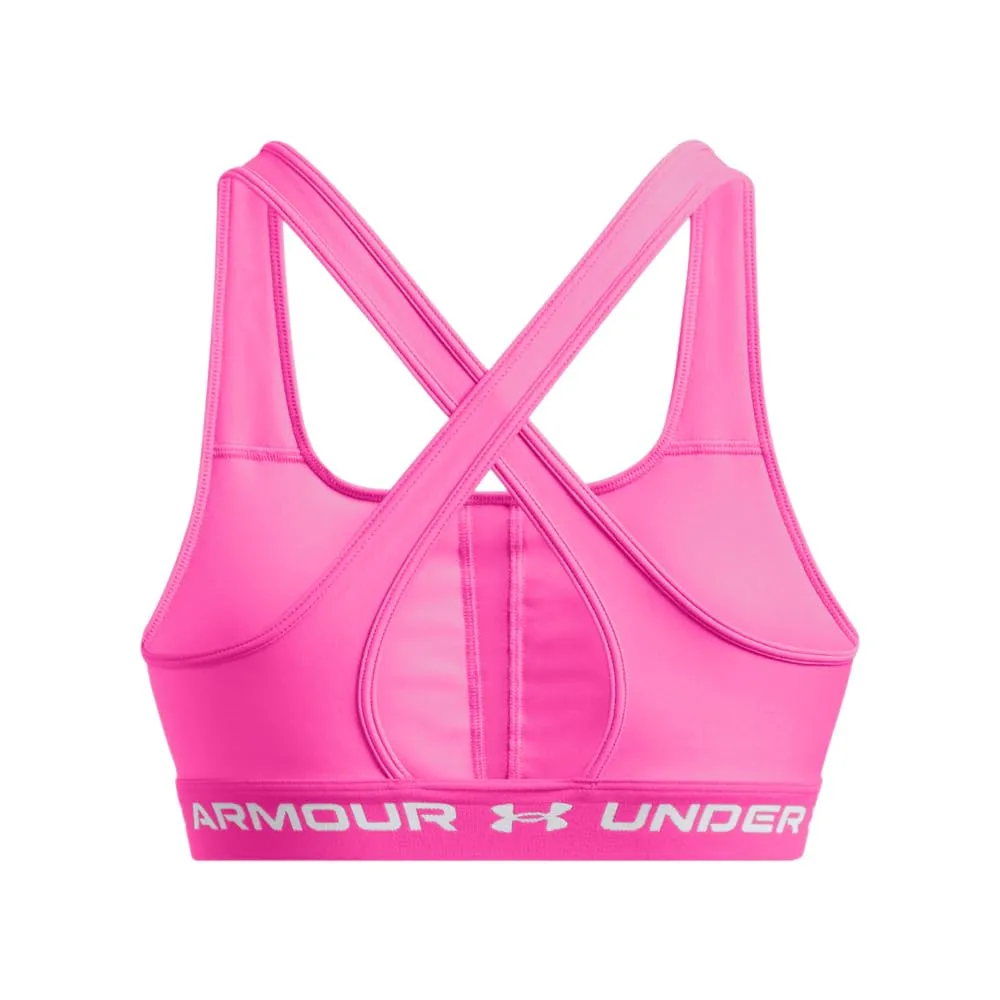 Under Armour Reggiseno Sportivo Donna Crossback Mid Impact, Rosa Ribelle, XS - immagine 4