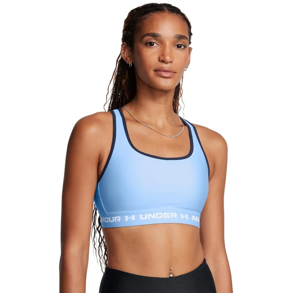 Under Armour Reggiseno Sportivo da Donna Crossback Mid Impact, Blu Horizon/Midnight Navy/Bianco, XL - immagine 1