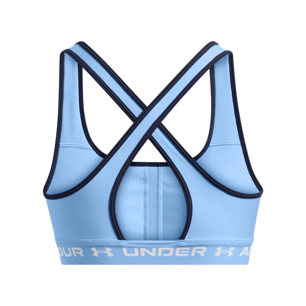 Under Armour Reggiseno Sportivo da Donna Crossback Mid Impact, Blu Horizon/Midnight Navy/Bianco, XL - immagine 4