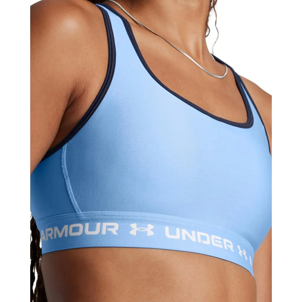 Under Armour Reggiseno Sportivo da Donna Crossback Mid Impact, Blu Horizon/Midnight Navy/Bianco, XL - immagine 7