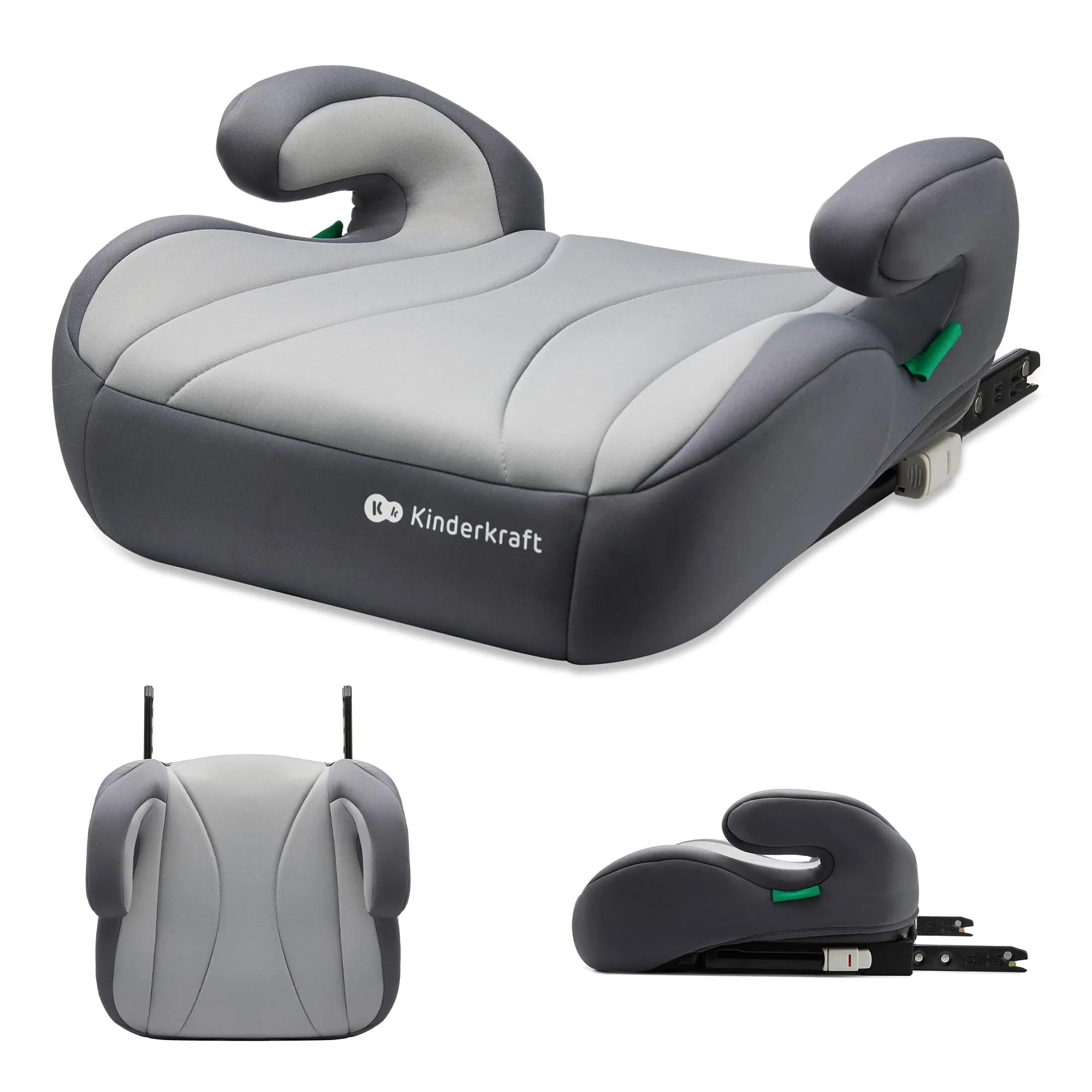 Kinderkraft I-BOOST Rialzo per sedile auto i-Size 135-150 cm, ISOFIX, Grigio - immagine 1