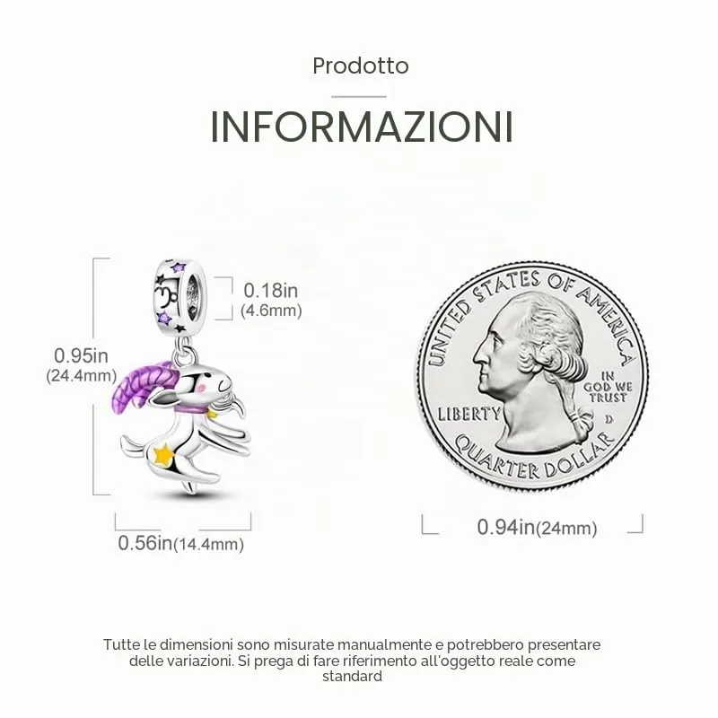 TINSLO Bead Charm Ciondolo Argento Sterling 925 con Cubic Zirconia per Braccialetti e Collane Europei - immagine 5