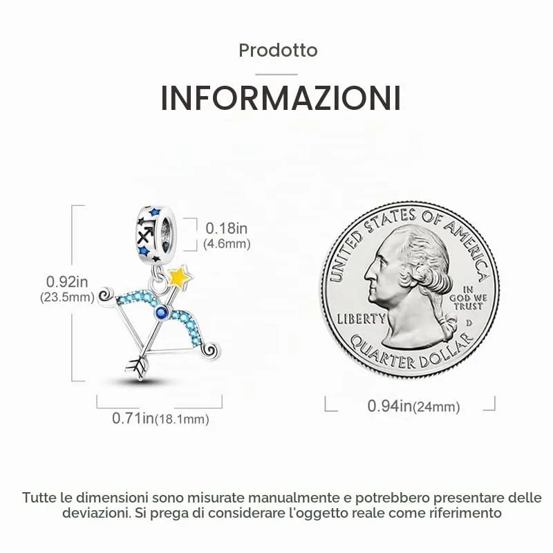 TINSLO Bead Charm Ciondolo Argento Sterling 925 con Cubic Zirconia per Braccialetti e Collane Europei - immagine 5
