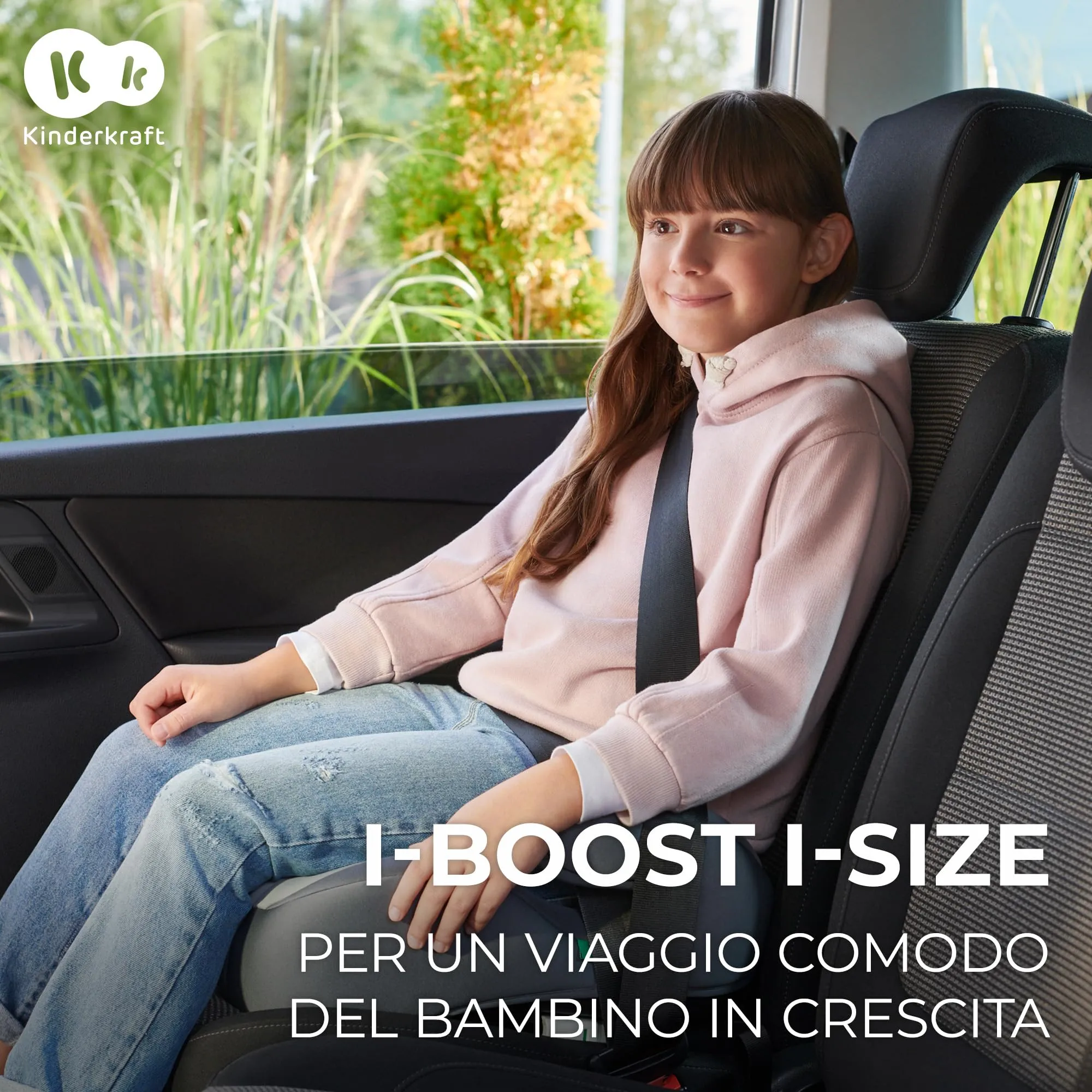 Kinderkraft I-BOOST Rialzo per sedile auto i-Size 135-150 cm, ISOFIX, Nero - immagine 6