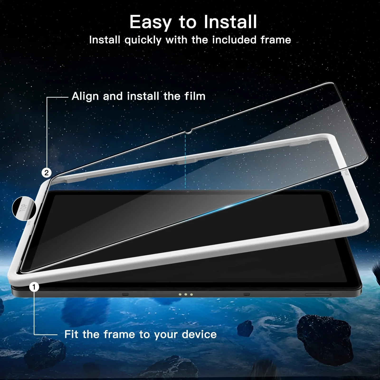 JETech Pellicola Protettiva in Vetro Temperato per Samsung Galaxy Tab A11+/A9+ 11 pollici, 2 Pezzi - immagine 3