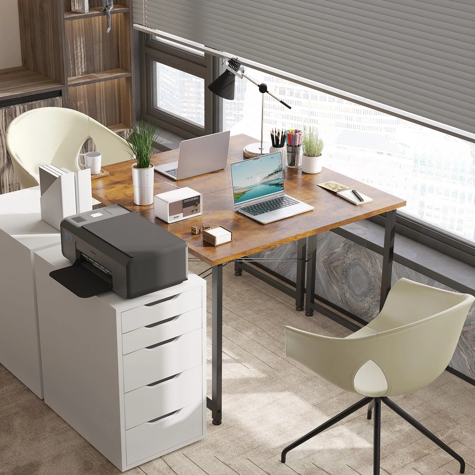 ODK Scrivania per Computer, 80 x 40 cm, Marrone - immagine 2