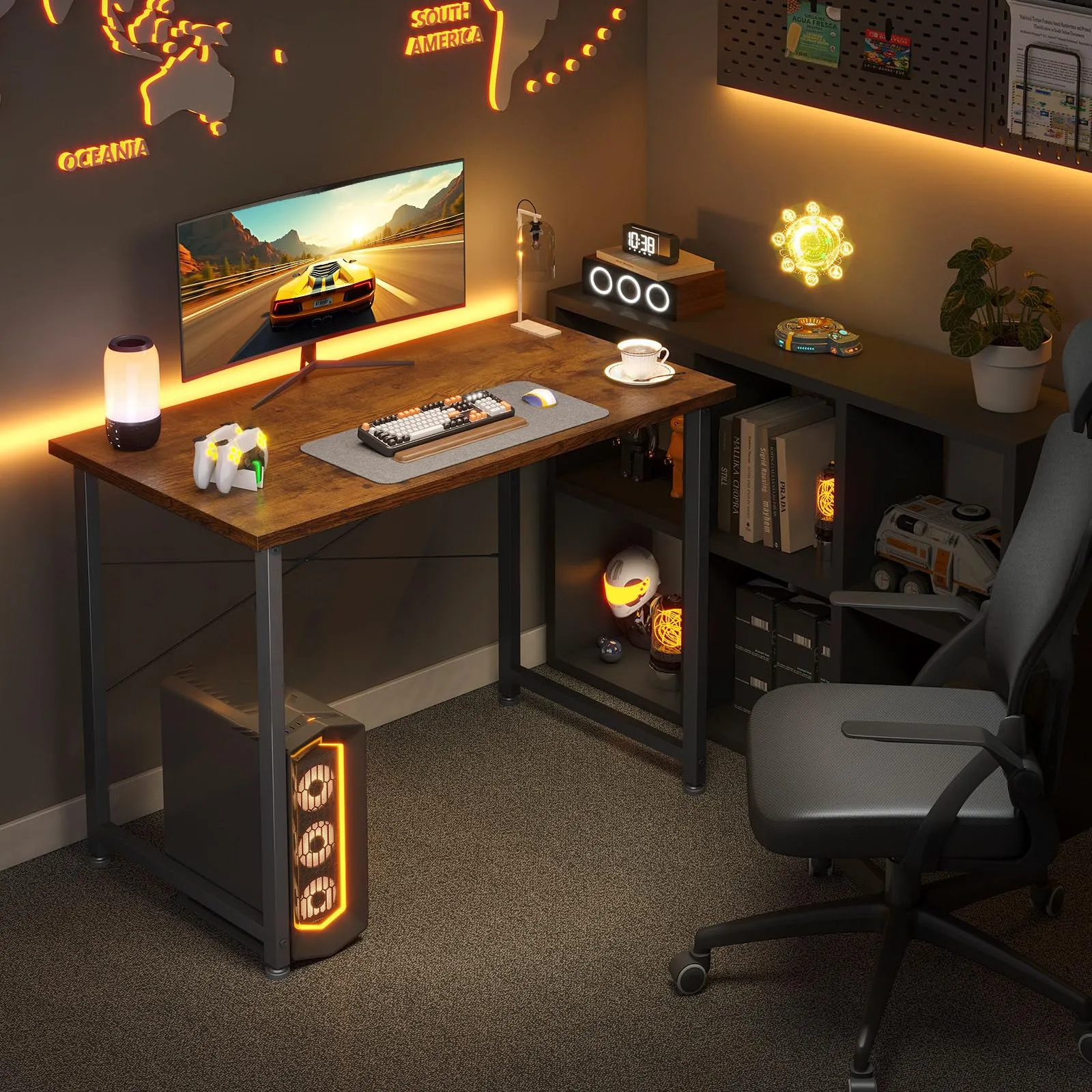 ODK Scrivania per Computer, 80 x 40 cm, Marrone - immagine 4