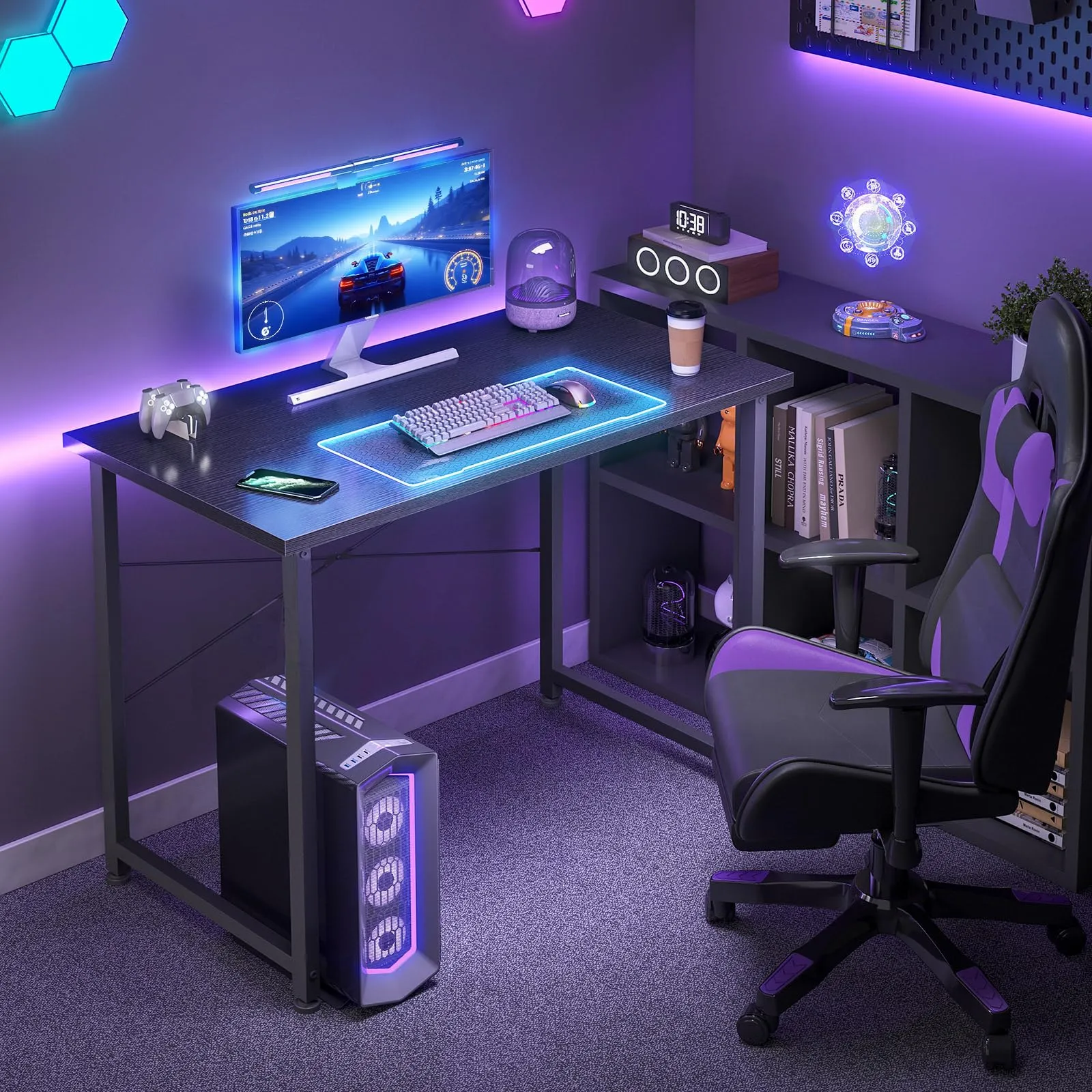 ODK Scrivania per Computer 80 x 40 cm, Nera - immagine 4