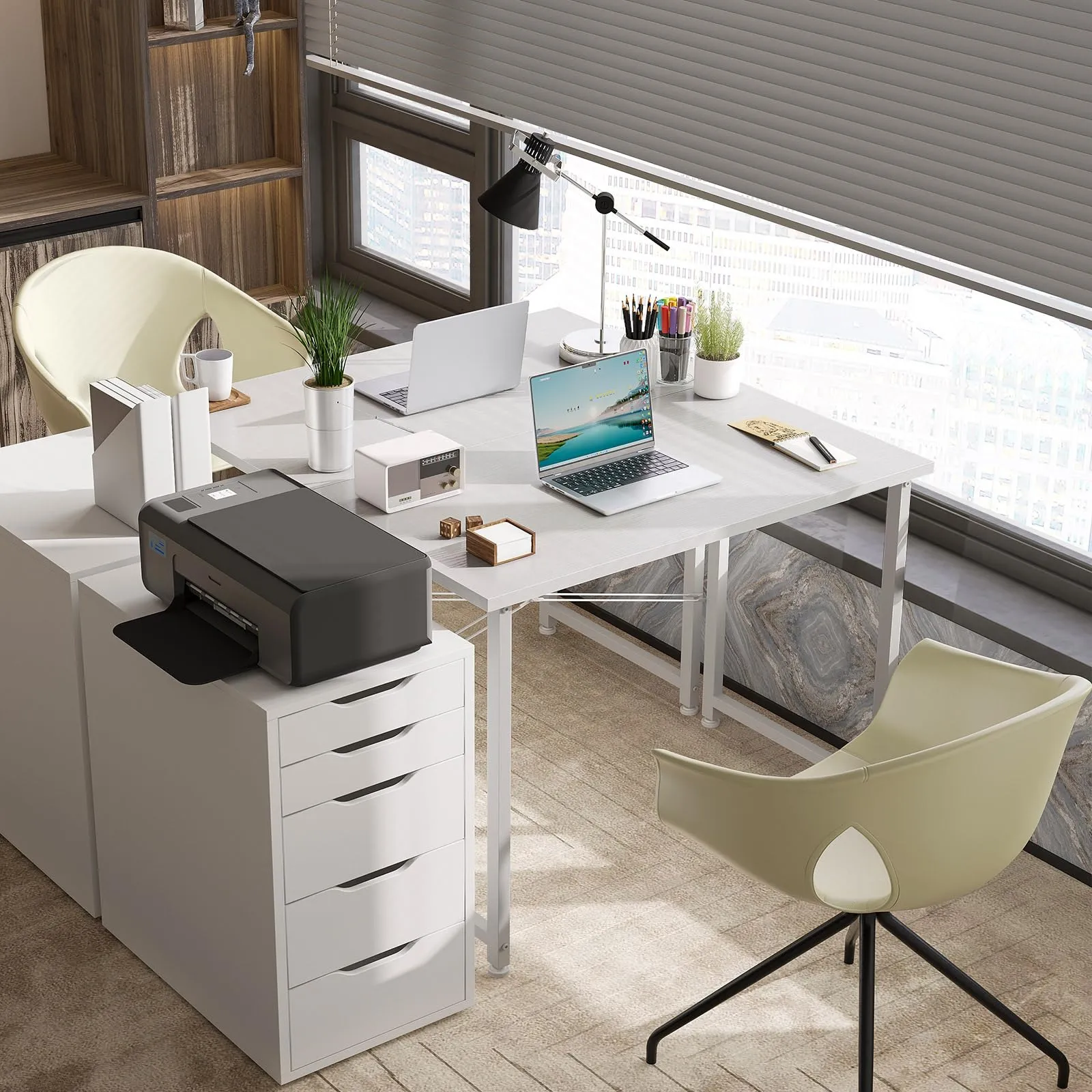 ODK Scrivania per Computer 80 x 40 cm, Bianca - immagine 2
