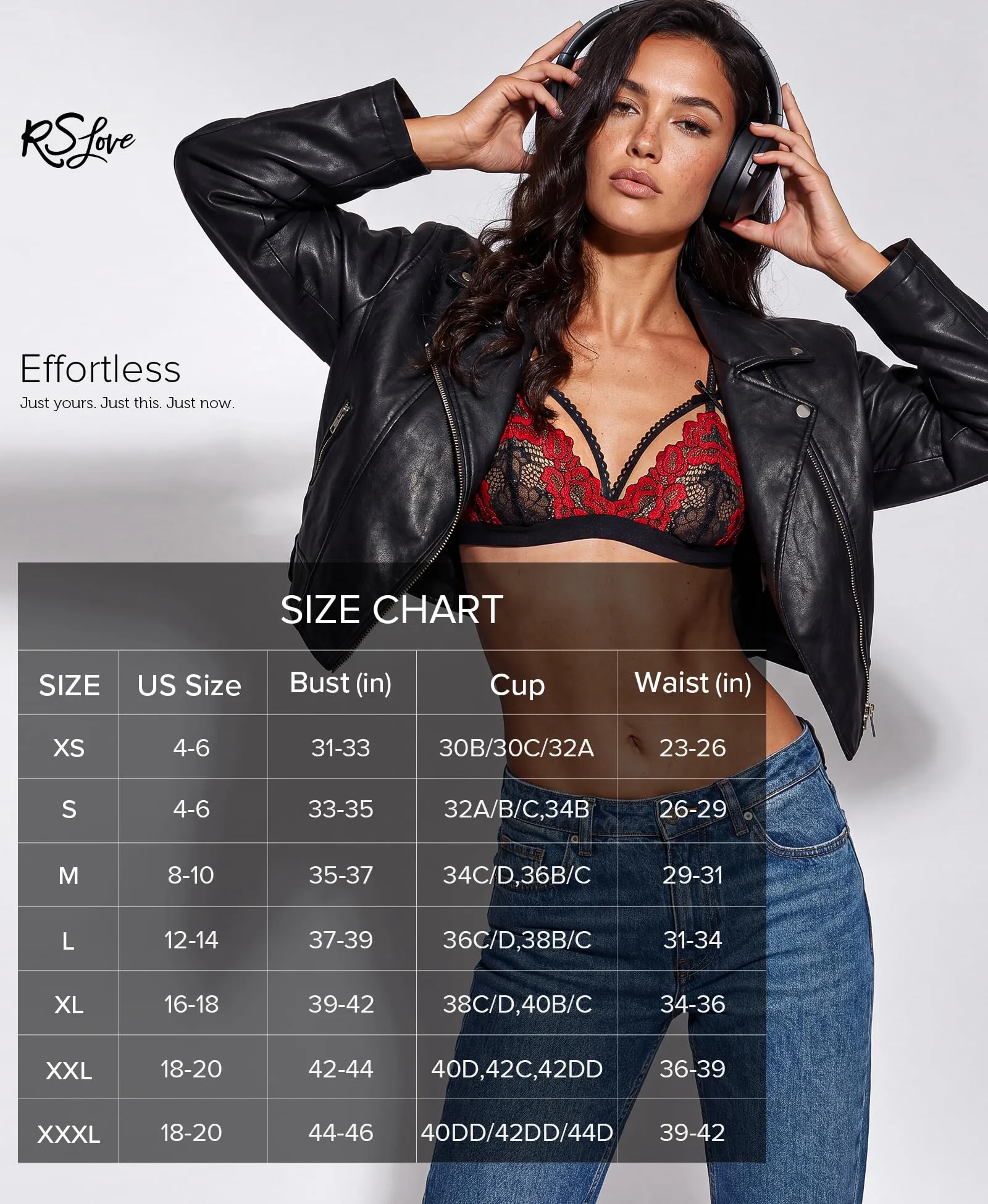 RSLOVE Set Intimo Donna in Pizzo 3 Pezzi con Body e Reggicalze, Rosso Vino Nero, XXL - immagine 3