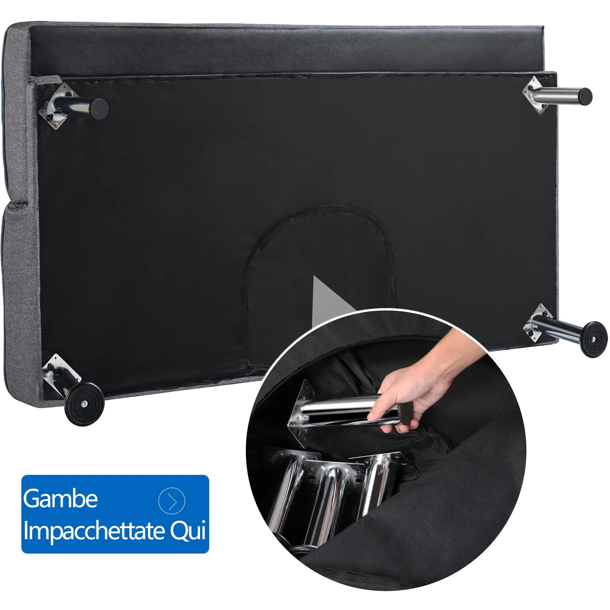 Yaheetech Divano Letto Trasformabile Grigio Scuro - immagine 9