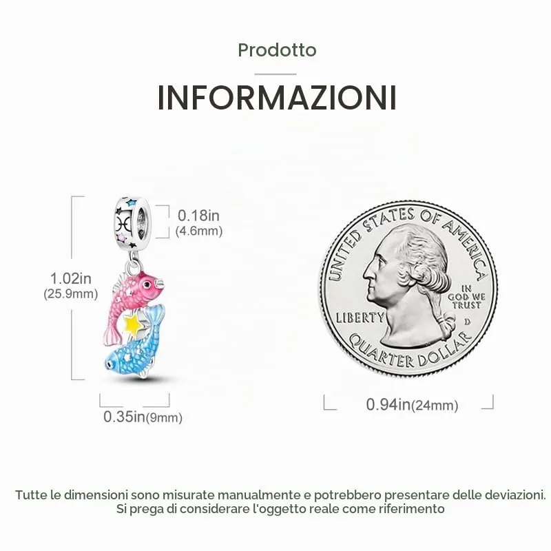 TINSLO Bead Charm Ciondolo Argento Sterling 925 con Cubic Zirconia per Braccialetti e Collane Europei - immagine 5