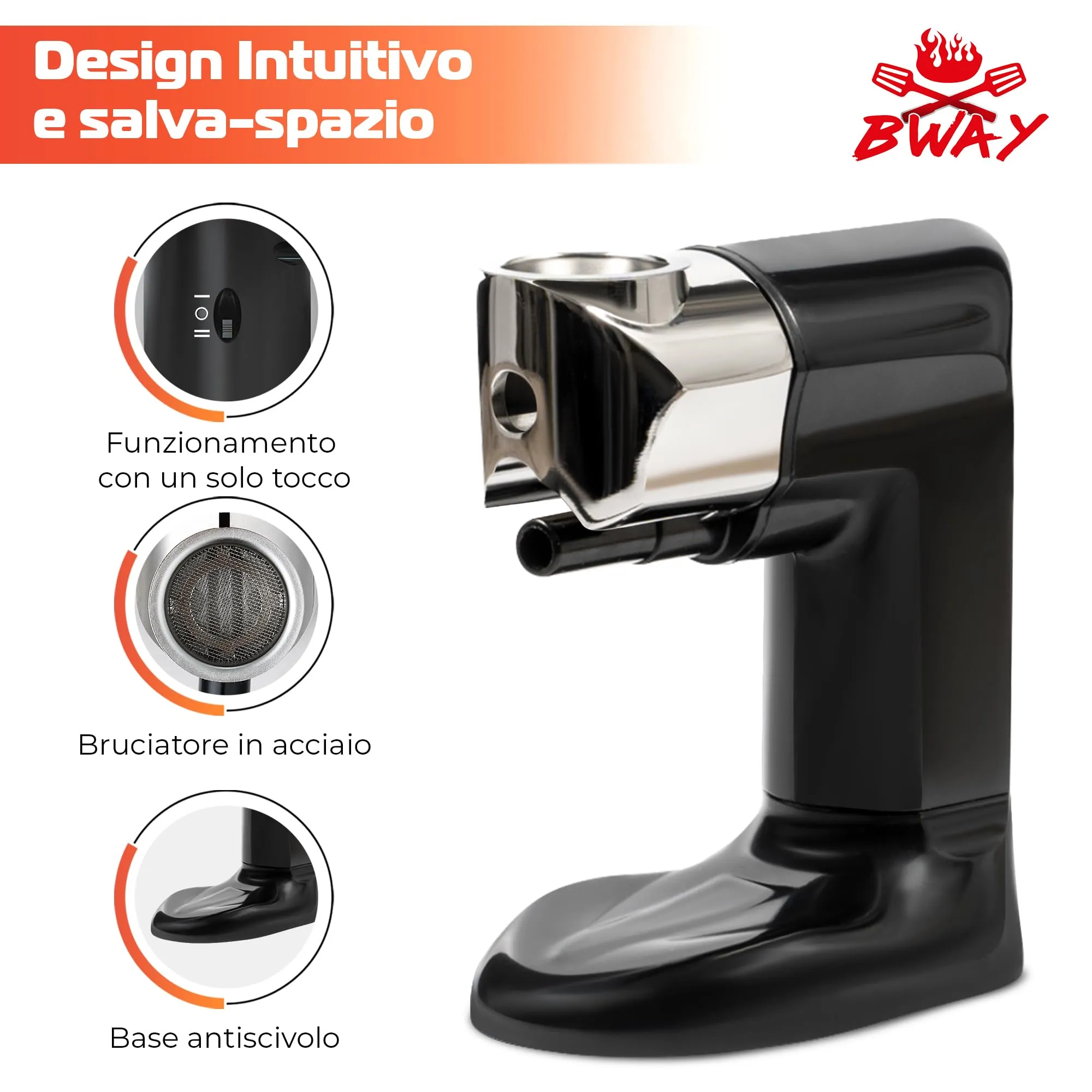 BWAY Affumicatore da Cucina Professionale a Freddo Smoking Gun con 3 Aromi di Trucioli e eBook 20 Ricette - immagine 2