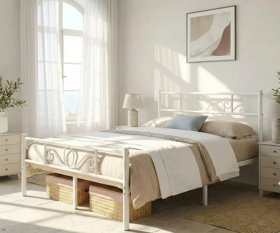 Yaheetech Struttura Letto Matrimoniale in Ferro 160 x 200 cm - immagine 1