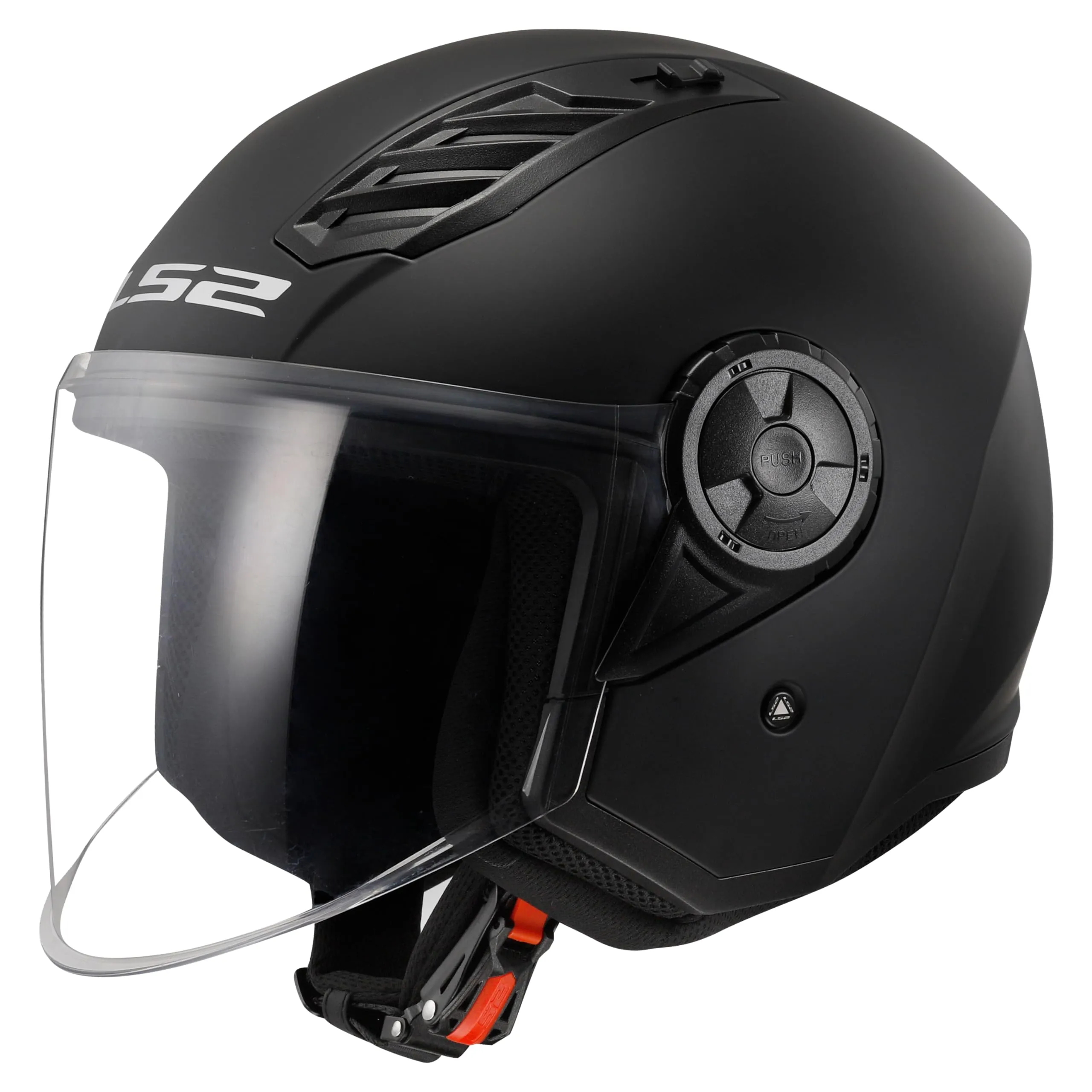 LS2 Airflow II Solid Jet Motorcycle Helmet, Matt Black, M - immagine 1