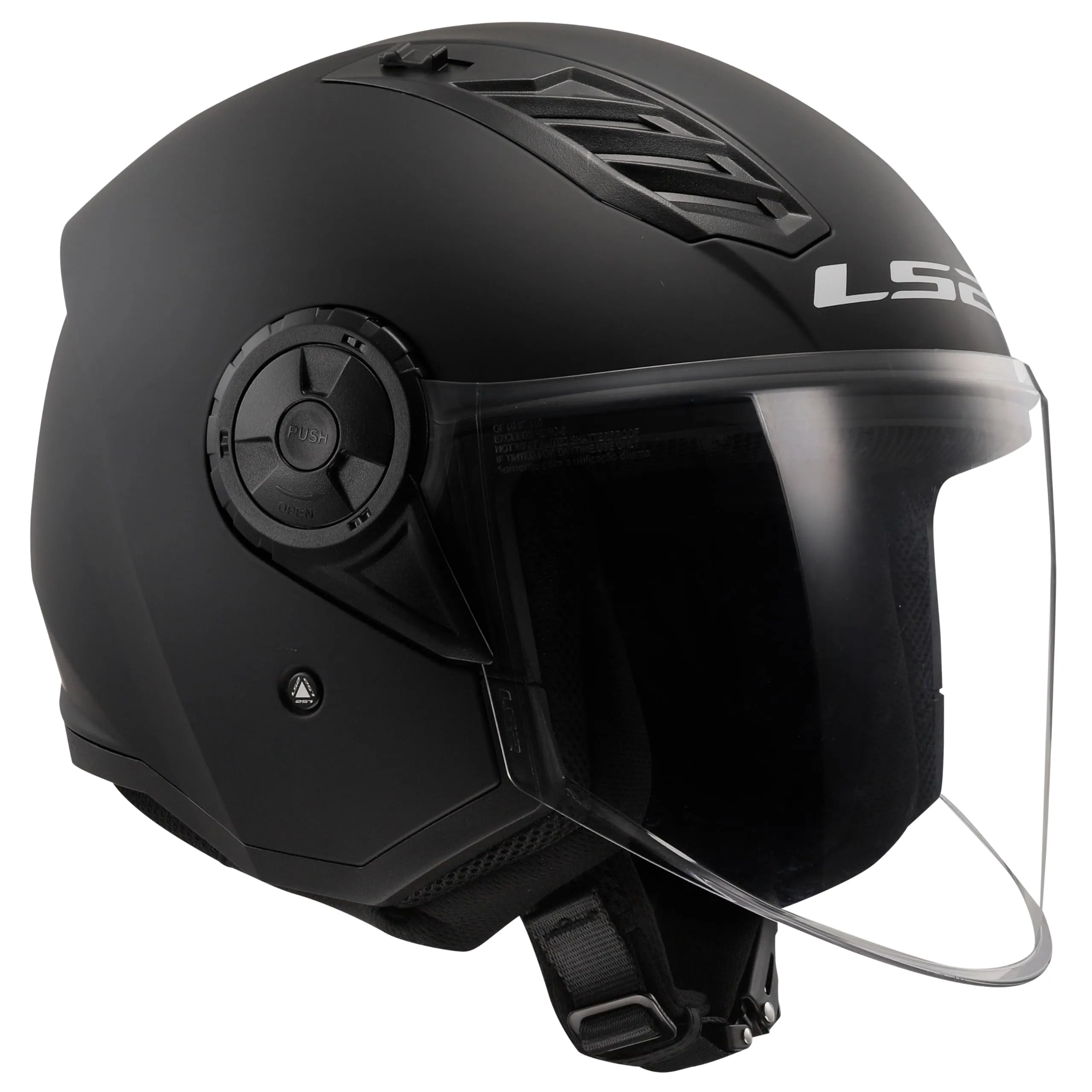 LS2 Airflow II Solid Jet Motorcycle Helmet, Matt Black, M - immagine 2