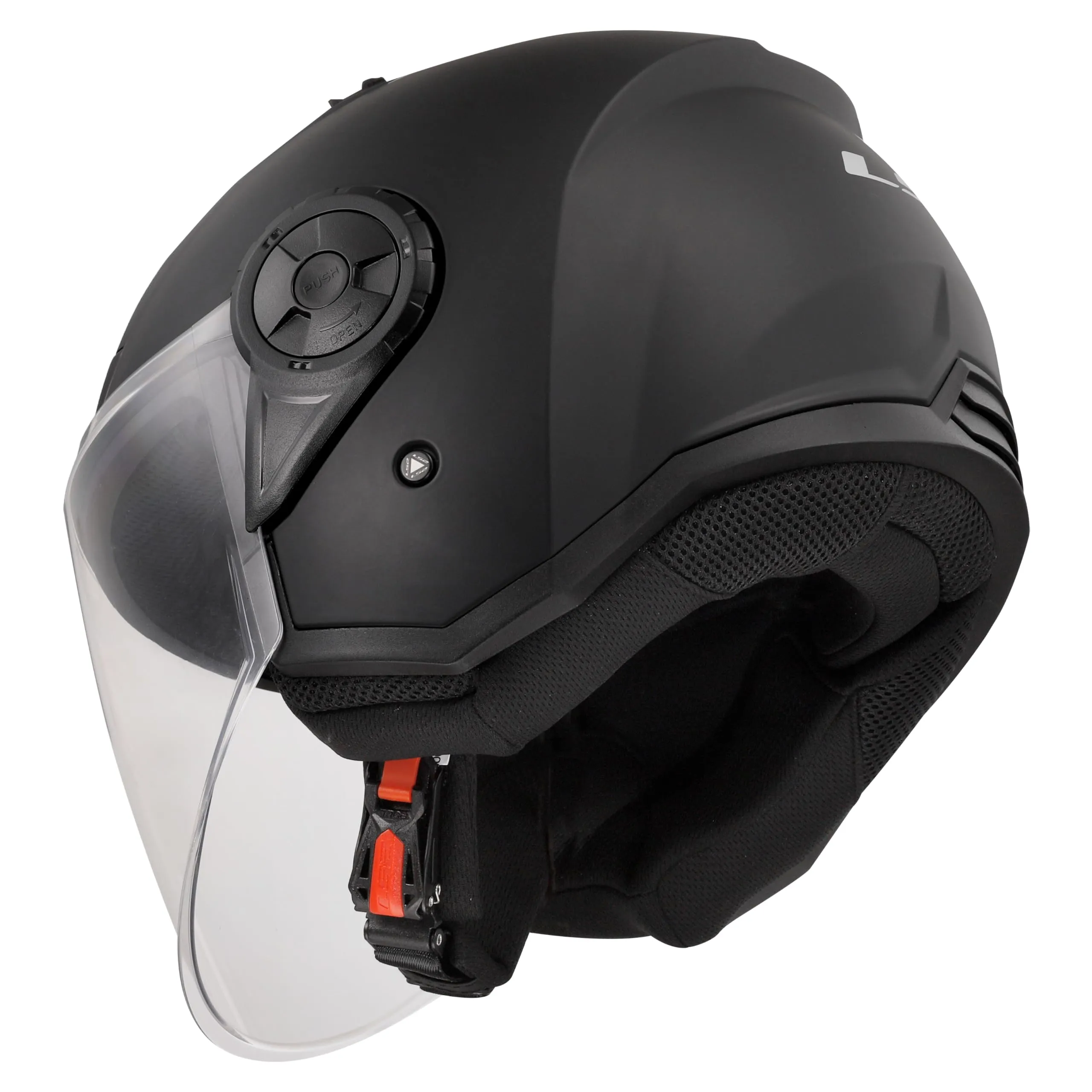 LS2 Airflow II Solid Jet Motorcycle Helmet, Matt Black, M - immagine 4